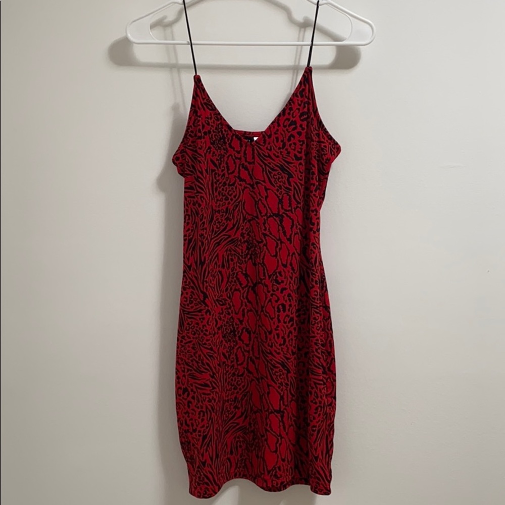 Red Leopard Print Dress